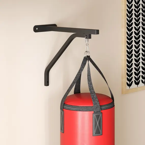 Buy Unfilled Punching Bag Set with Boxing Bag Bracket, Boxing Gloves, Hand Wraps and 360° Swivel Hook, 9 image
