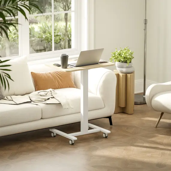 Buy 68-108cm Height Adjustable Work Desk - Wood-Effect/White, 2 image