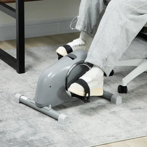 Buy Mini Exercise Bike, Sit Down Pedal Exerciser with 8-Level Quiet Magnetic Resistance and LCD Display, Portable Under Desk Bike for Arm and Leg Home Gym Office Workout, Grey, 2 image