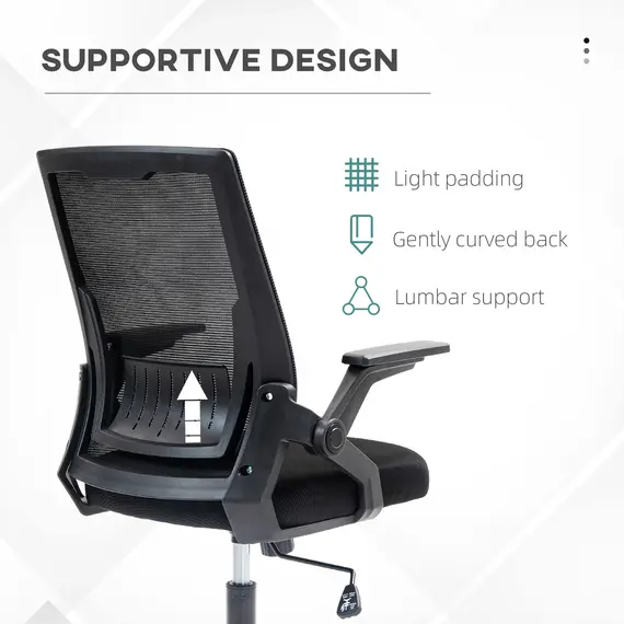 Buy Office Chair, with Lumbar Support - Black, 5 image