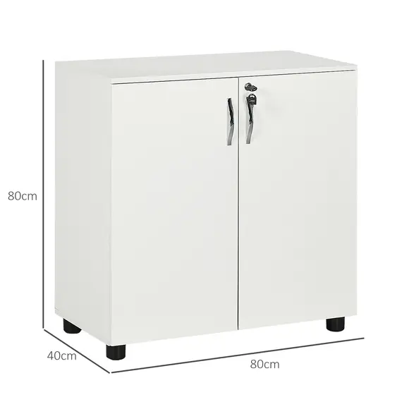 Buy Two-Tier Locking Office Storage Cabinet - White, 3 image