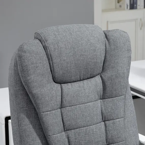 Buy Heated 6 Points Vibration Massage Executive Office Chair Adjustable Swivel Ergonomic High Back Desk Chair Recliner with Footrest Grey, 9 image