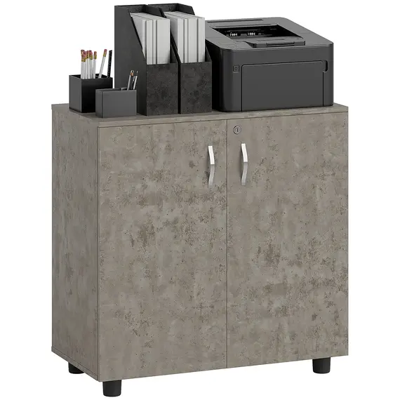 Buy Two-Tier Locking Office Storage Cabinet - Grey
