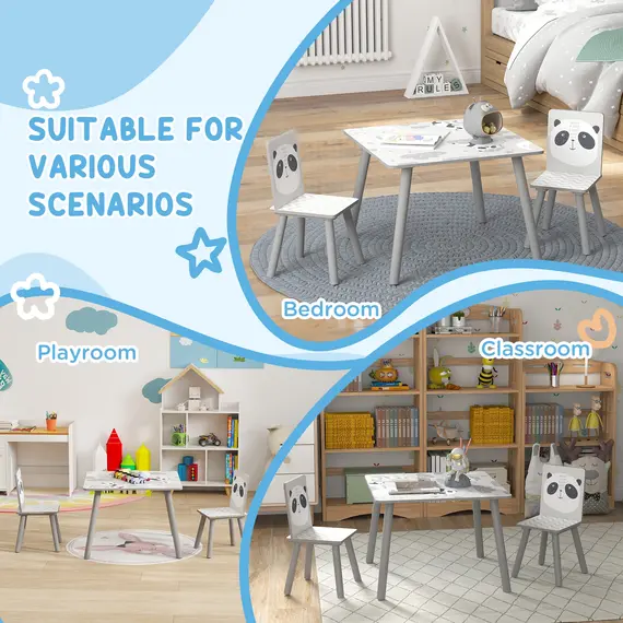 Buy Kids Table and Chair Set, Toddler Table with 2 Chairs, Toddler Furniture Set, for Ages 3-8 Years - Grey, 6 image