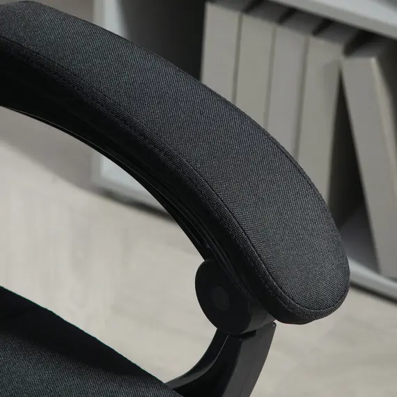 Buy Office Desk Chair with Footrest, Headrest Pillow, Home Office Chair with Reclining Backrest, Swivel Wheels, Black, 8 image