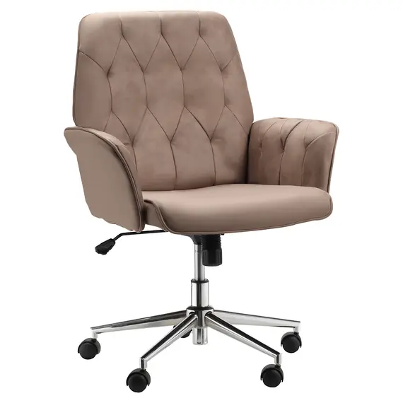 Buy Office Desk Chair, Microfibre Vanity Chair with Height Adjustable, Armrest, Swivel Chair for Home, Coffee