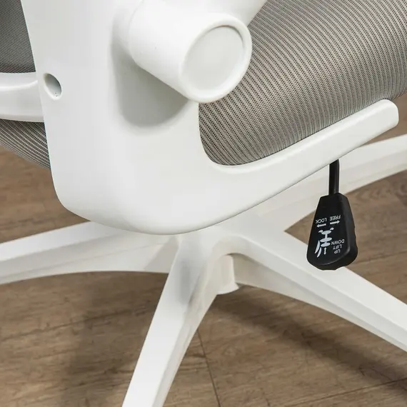 Buy Multi-Adjustable Office Chair, with Lumbar Support, Headrest and Mesh Back - Grey, 8 image