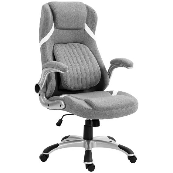 Buy Linen-Look Office Chair, with Adjustable Height and Tension - Grey
