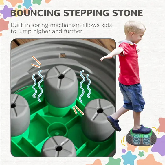 Buy Kids Stepping Stones, 11 Pieces Balance River Stones for Obstacle Course, Stackable Non-Slip Starfish Shape, Sensory Play for Indoors, Outdoors, 5 image