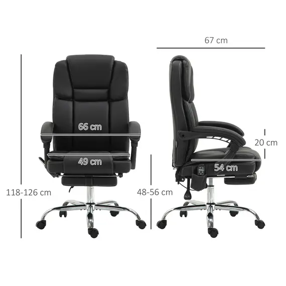 Buy Six Point Vibrating Massage Office Chair - Black, 3 image
