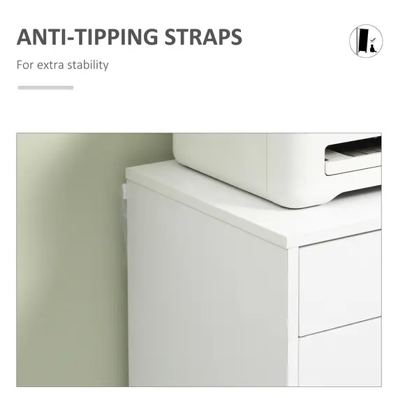 Buy Seven-Drawer Filing Cabinet, with Wheels - White, 7 image
