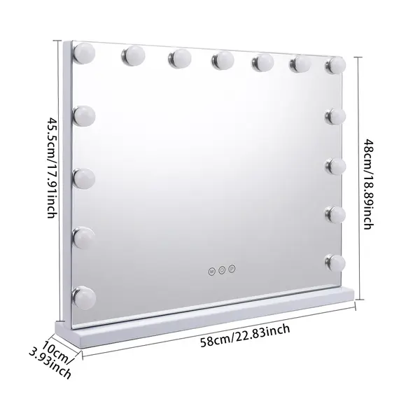Buy Rectangle Tabletop Hollywood Vanity Mirror with Lights, 4 image