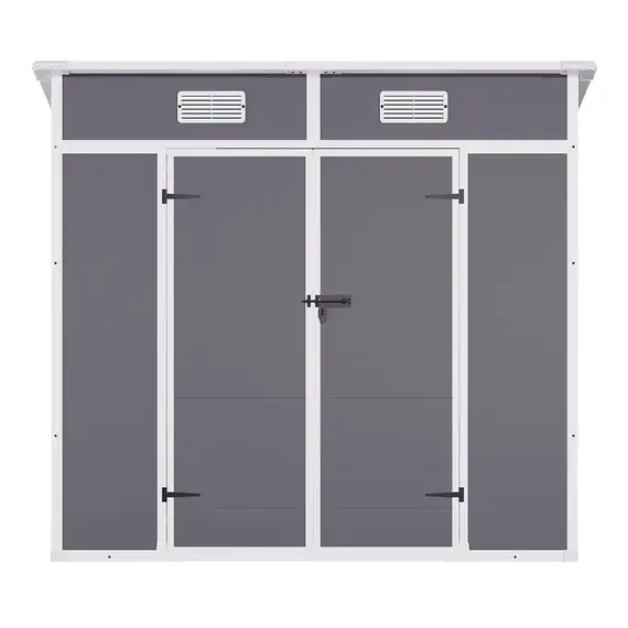 Buy Durable Plastic & Aluminium Garden Shed with Lockable Doors, 5 image