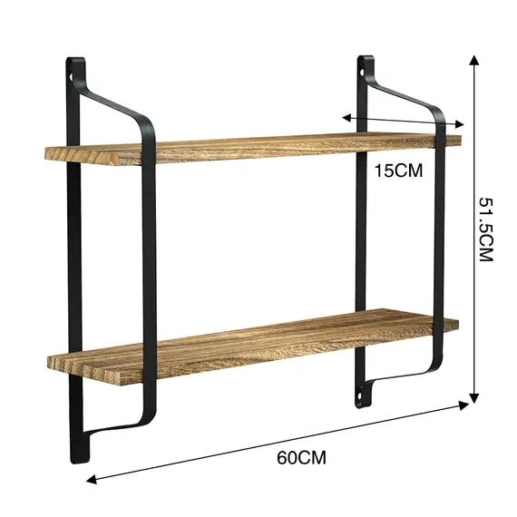 Buy Industrial Style Floating Wall Shelf, 3 image