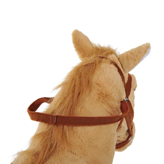 Buy HOMCOM Kids Ride On Standing Horse Cuddly Toy Children Plush Soft Pony Gift w/ Neigh Sound or 2 Years and Up Beige, 9 image