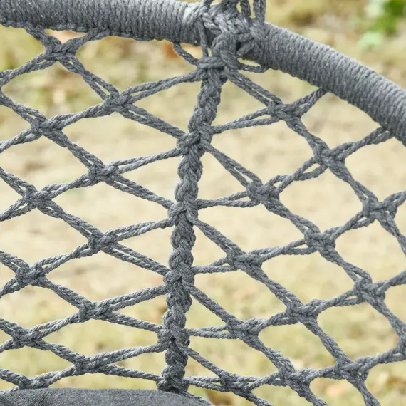 Buy Outsunny Two-Seater Boho Macrame Hammock Swing - Grey, 9 image