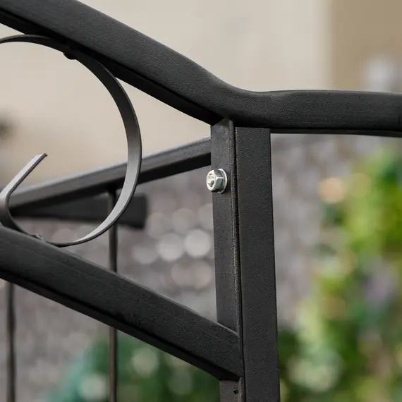 Buy Outsunny 211cm Height Metal Garden Arch Arbor for Wedding Decor for Climbing Plants and Outdoor Decoration, 8 image