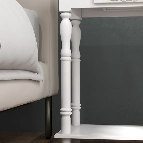 Buy HOMCOM Console Table Modern Sofa Side Desk with Storage Shelves Drawers for Living Room Entryway Bedroom White, 7 image