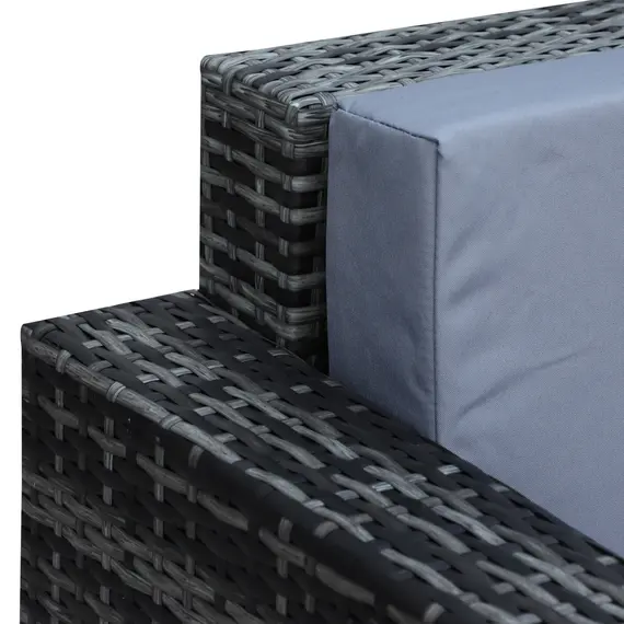 Buy Outsunny 3 Seater All Weather Outdoor Sofa, Garden Rattan Sofa with Cushions and Mental Frame, Grey, 7 image