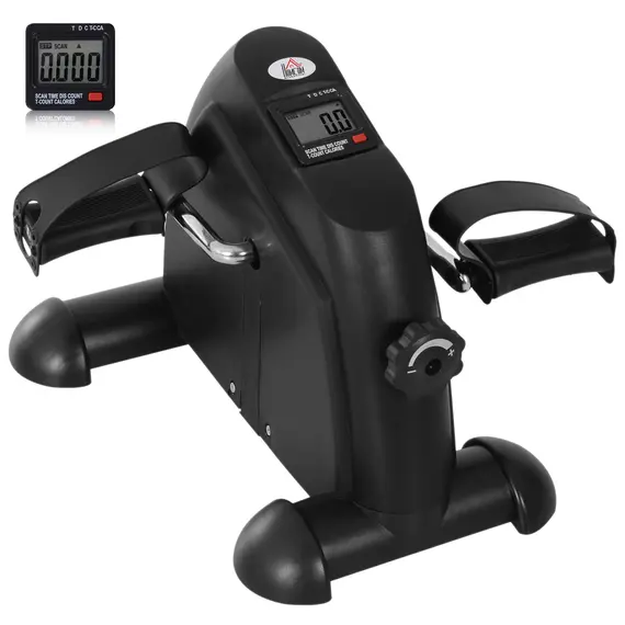 Buy HOMCOM Mini Exercise Bike, Portable Pedal Exerciser, Under Desk Bike with LCD Display for Legs and Arms Training, Black