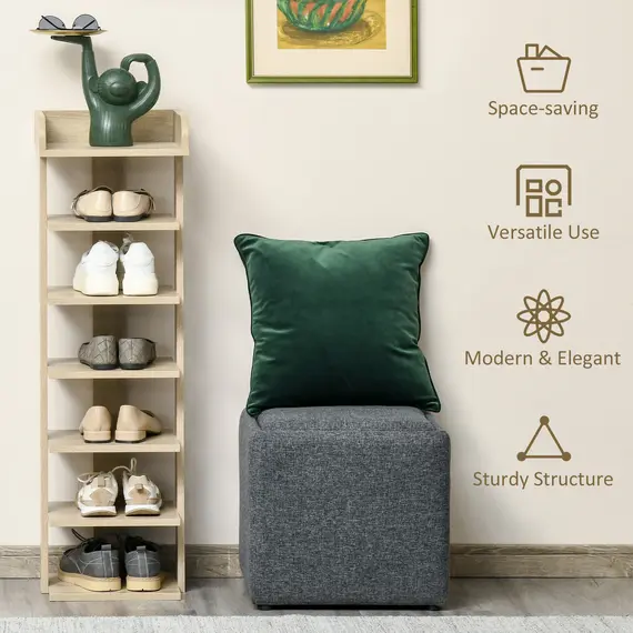 Buy 7 Tier Shoe Rack Organizer Storage Shelf Wooden Display Cabinet for Entryway Living Room Bedroom Oak, 6 image