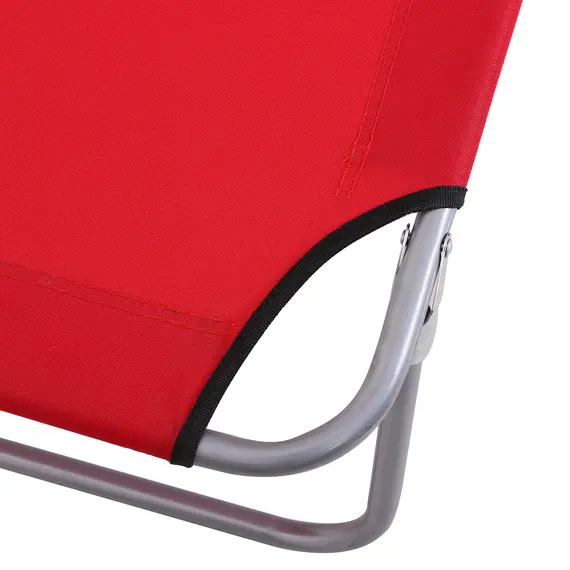 Buy Outsunny Folding Sun Lounger, Lounge Chairs Reclining Sleeping Bed with Adjustable Sun Shade Awning for Beach, Patio, 9 image