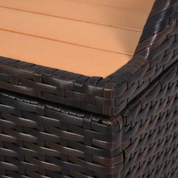 Buy 130 L Rattan Garden Storage Box, with Seat - Mixed Brown, 8 image