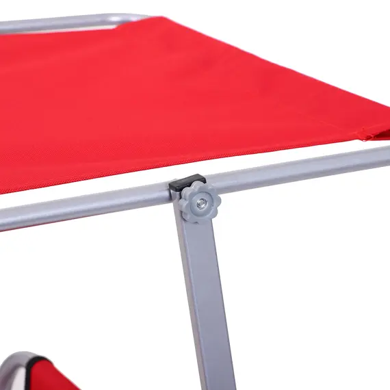 Buy Outsunny Folding Sun Lounger, Lounge Chairs Reclining Sleeping Bed with Adjustable Sun Shade Awning for Beach, Patio, 8 image