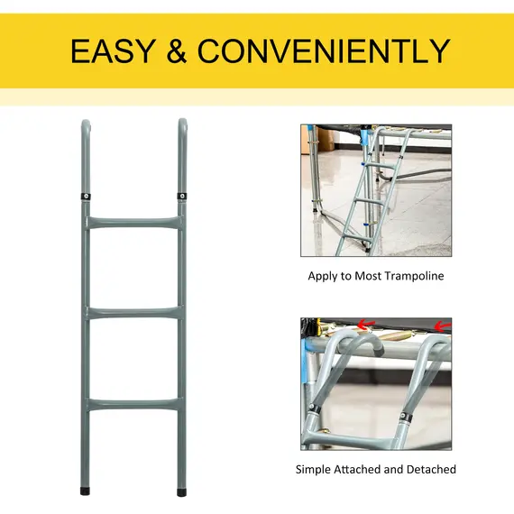 Buy 12/14ft Trampoline Ladder Galvanized w/ Non-slip Mat, 6 image