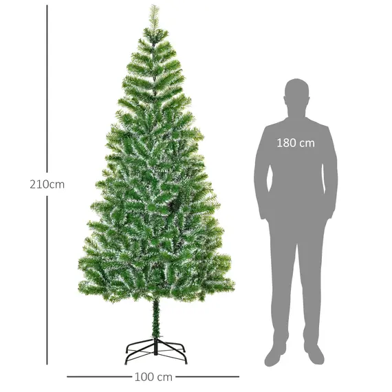 Buy 7FT Indoor Christmas Tree Artificial Decoration Xmas Gift with Metal Stand Branch Tips, 3 image