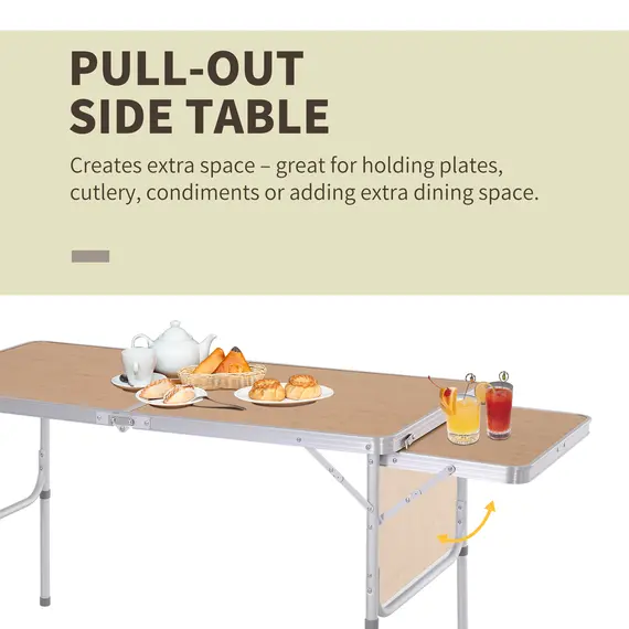 Buy Aluminium MDF-Top 4ft Folding Portable Outdoor Table Silver, 6 image