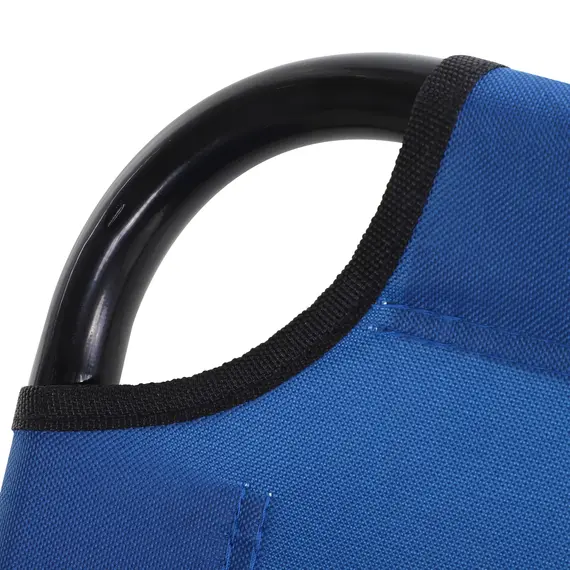 Buy Outsunny Foldable Sun Lounger with 5-Position Adjustable Backrest, Outdoor Portable Recliner Chaise Lounge Chair with Oxford Fabric for Patio, Beach, Garden, Camping, Blue, 7 image