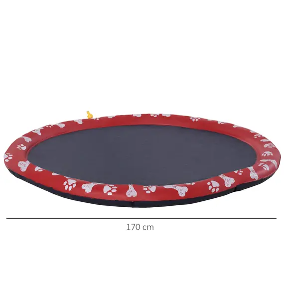 Buy Dog Splash Pad, Pet Sprinkler Mat, Non-Slip Dog Paddling Pool, Foldable Outdoor Sprinkler and Splash Mat Water Play for Garden, Patio, Summer Fun, 170 cm, 3 image