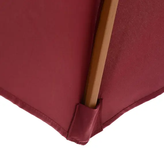 Buy Outsunny 2.5m Wood Garden Parasol Sun Shade Patio Outdoor Wooden Umbrella Canopy Wine Red, 8 image