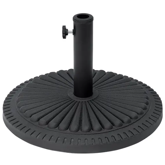Buy Outsunny 14kg Round Cement Parasol Base Umbrella Weight Stand Holder Fits Φ35mm,Φ38mm,Φ48mm Pole for Patio Outdoor Garden - Black