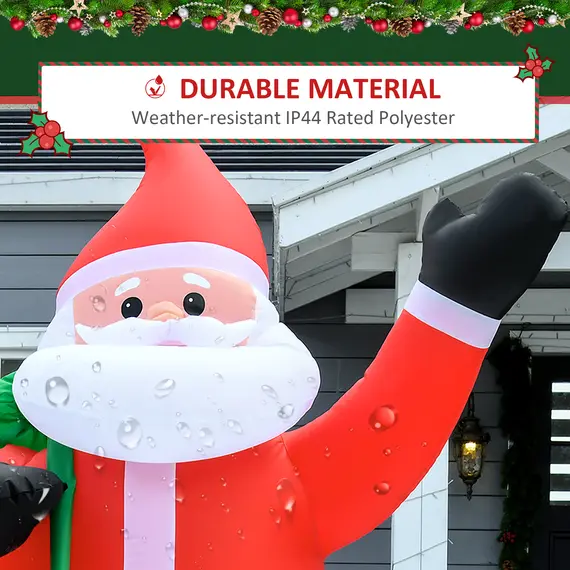 Buy 8ft Christmas Inflatable Santa Holiday Garden Decoration, Indoor Outdoor Lawn Blow Up Decor, 5 image