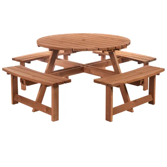 Buy 8-Seater Wooden Picnic Set-Fir Wood