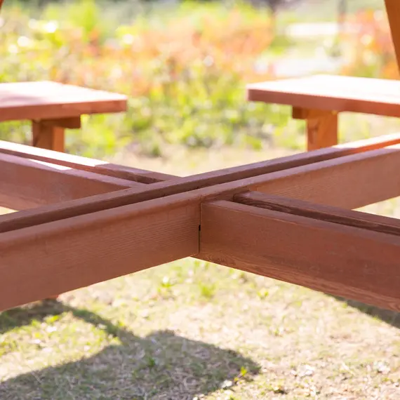 Buy 8-Seater Wooden Picnic Set-Fir Wood, 9 image
