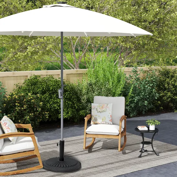 Buy Outsunny 14kg Round Cement Parasol Base Umbrella Weight Stand Holder Fits Φ35mm,Φ38mm,Φ48mm Pole for Patio Outdoor Garden - Black, 2 image
