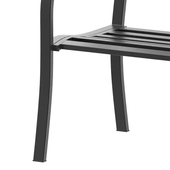 Buy Outsunny Garden Bench Furniture Patio Park 2 Person Chair Seat Steel Black 120cm Outdoor, 5 image
