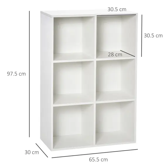 Buy Six-Cube Bookcase - White Wood Effect, 3 image