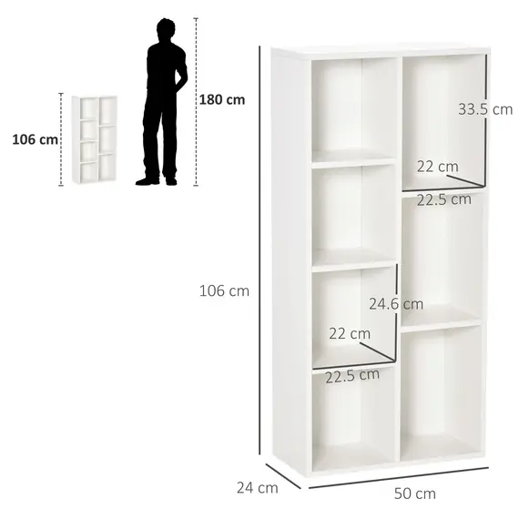 Buy Seven-Cube Bookcase - White Wood Effect, 3 image