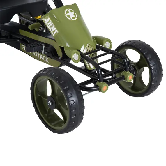 Buy HOMCOM Pedal Go Kart, Kids Ride On Racer with EVA Tyres, Manual Clutch, Braking, Adjustable Seat for Age 3-6 Years, Green, 8 image