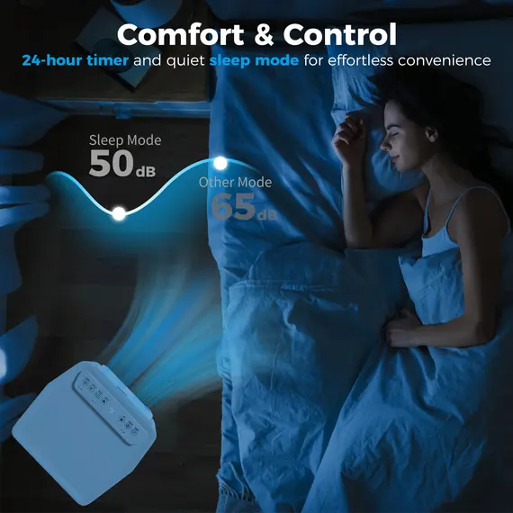 Buy HOMCOM 5000 BTU Portable Air Conditioner, 4-in-1 Air Conditioning Unit, Dehumidifier, Cooling, Fan, Sleep Mode, with Remote Control, 2 Speeds, 24H Timer, Window Venting Kit, 12m², 7 image