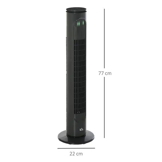 Buy 0'' Freestanding Tower Fan, 3 Speed 3 Mode, 10h Timer, 70 Degree Oscillation, LED Light, 5M Remote Controller, Dark Grey, 3 image