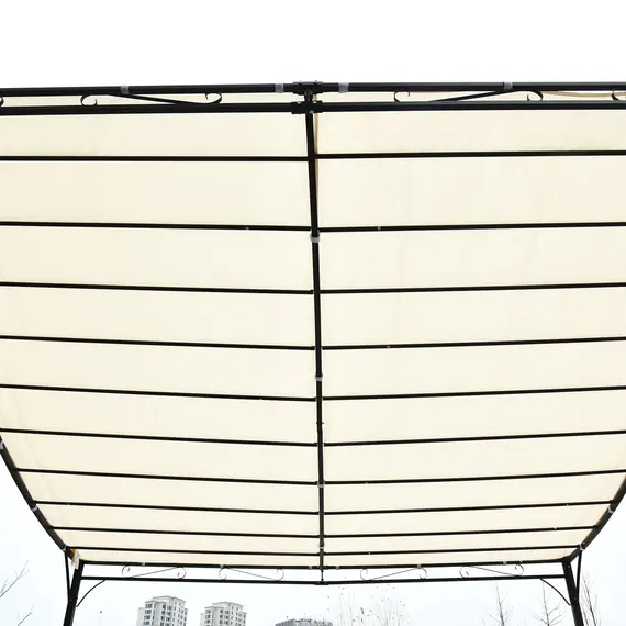 Buy Outsunny 3x3 m Wall Mounted Garden Porch with UV Protection, Cream White, 8 image