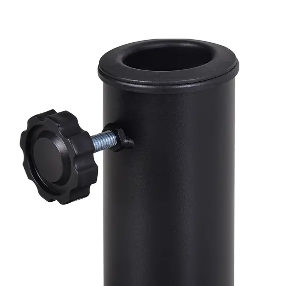 Buy Outsunny 9kg Resin Parasol Base, Half Round Umbrella Stand with Floral Design for Garden, Outdoor, Suitable Umbrella Rod: Φ3.8cm, Φ4.8cm, Black, 8 image