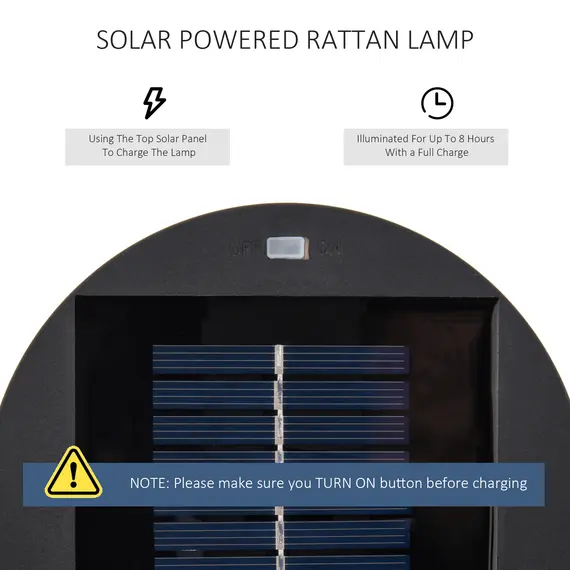 Buy Patio Garden PE Rattan Solar Lights Woven Resin Wicker Lantern Auto On/Off Solar Powered Lights for Porch, Yard, Lawn, Courtyard, Indoor & Outdoor  Brown, 5 image