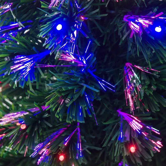 Buy 4 Feet Prelit Artificial Christmas Tree with Multi-Coloured Fiber Optic LED Light, Holiday Home Xmas Decoration, Green, 9 image