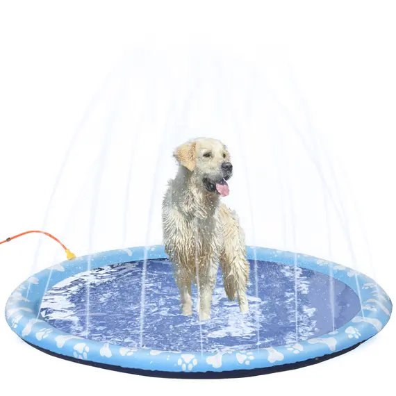 Buy PawHut Dog Splash Pad, Pet Sprinkler Mat, Non-Slip Dog Paddling Pool, Foldable Outdoor Sprinkler and Splash Mat Water Play for Garden, Patio, Summer Fun, 170 cm